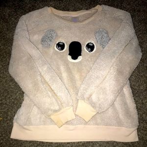 Matching Koala Long Sleeve Shirt and Shorts Pajama Set.